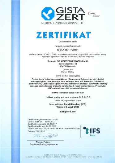 Zertifikat IFS (engl.)
